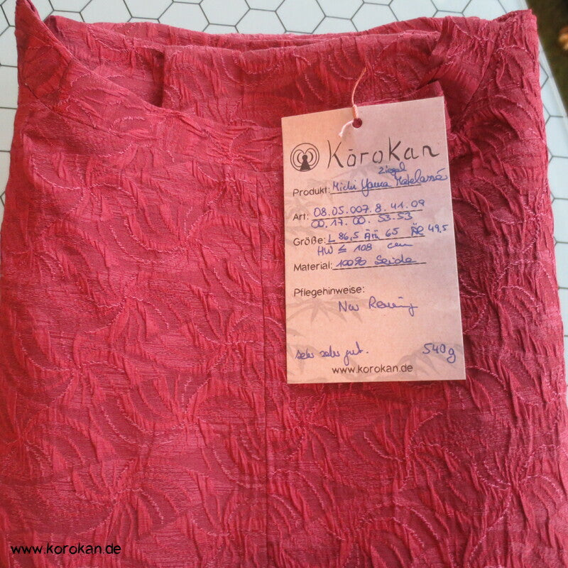 ziegelrote Matelassé Seiden Michiyuki  Kimono Jacke
