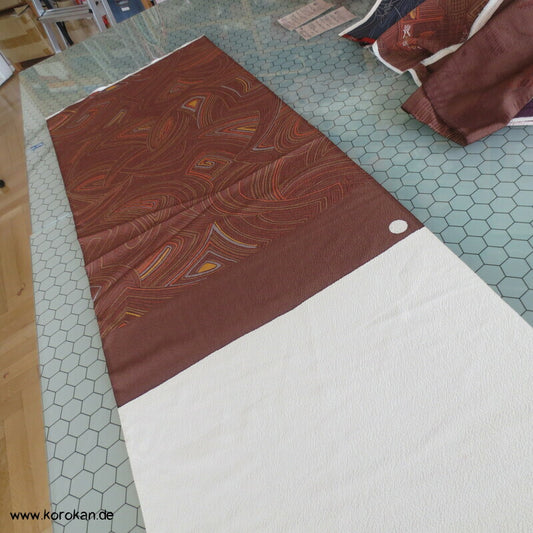 Panel Blüten und abstrakt - Chirimen Kimono Seide