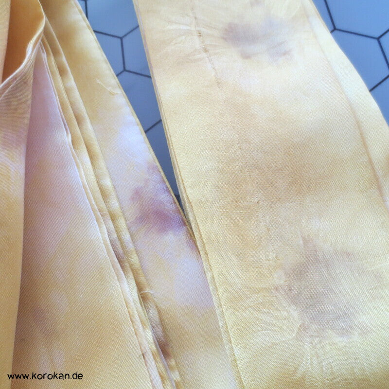 gelbes Shibori Pongé Koshihimo Band