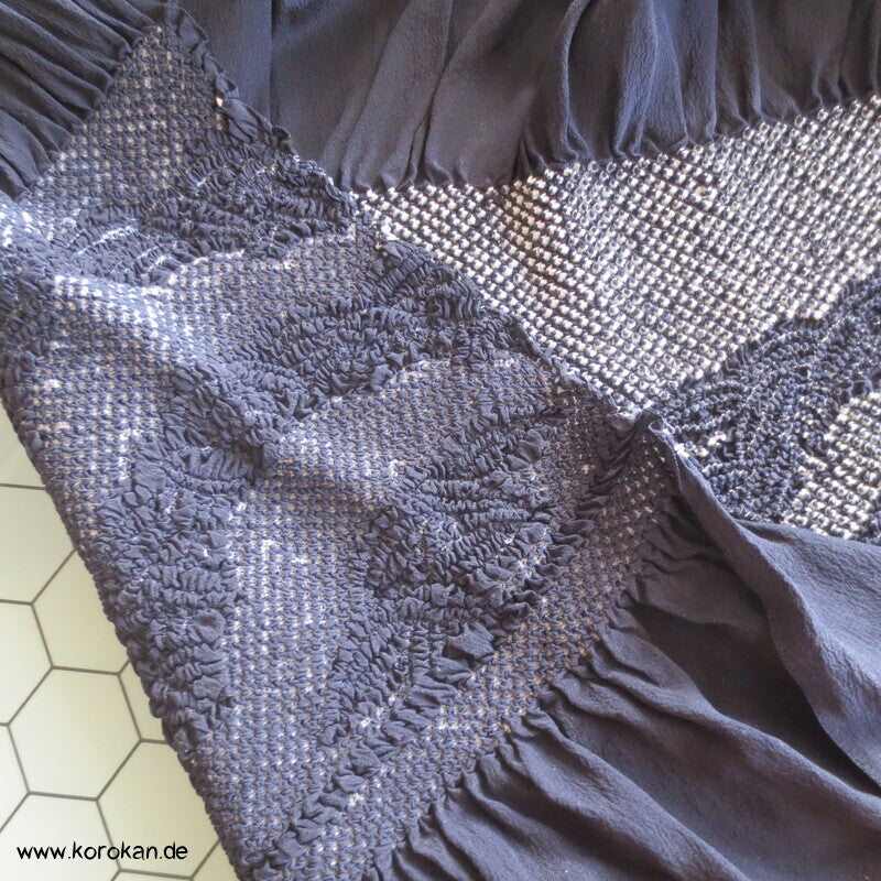 Bambus Shibori Heko Obi - Chirimen Seiden Crepe