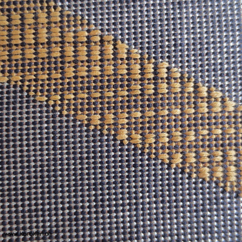Bergketten Fukuro Obi, grobe handgewebte Seide mit Lurex