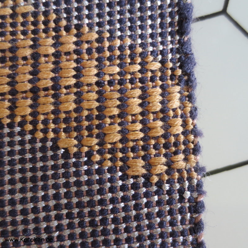 Bergketten Fukuro Obi, grobe handgewebte Seide mit Lurex