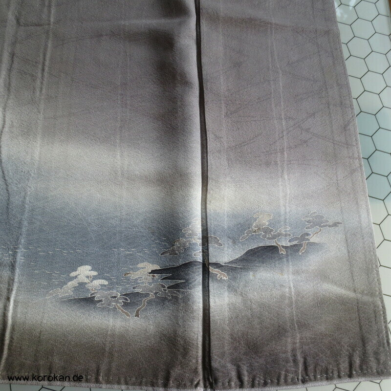 Irotomesode Seidendamast  Kimono Landschaft