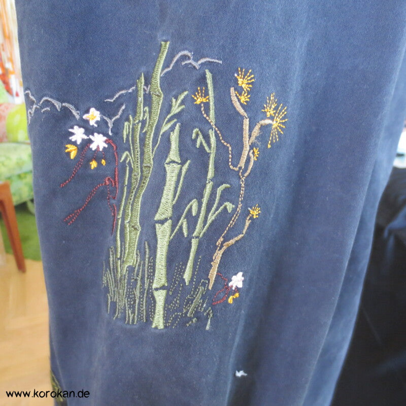 Zara Man Jeansjacke mit japanischen Stickereien XL