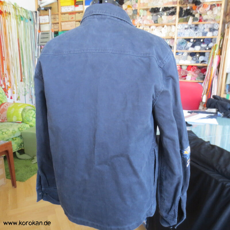 Zara Man Jeansjacke mit japanischen Stickereien XL