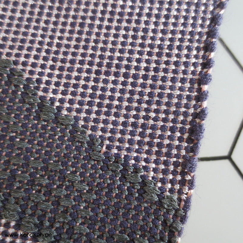 Bergketten Fukuro Obi, grobe handgewebte Seide mit Lurex
