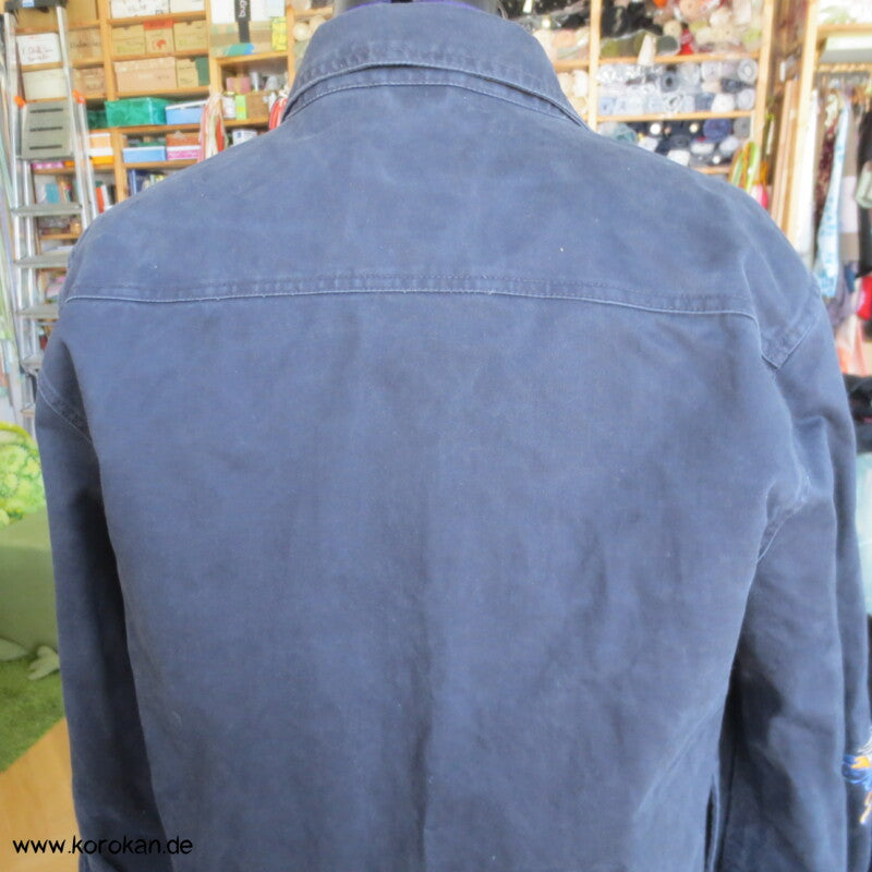 Zara Man Jeansjacke mit japanischen Stickereien XL