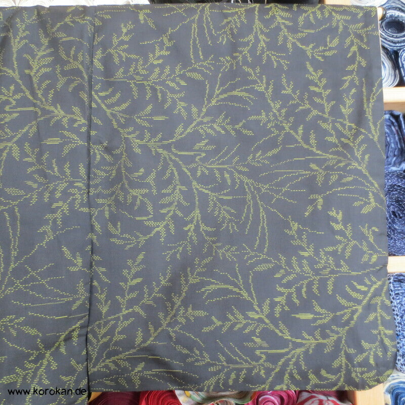 gelbe Zweige Kasuri Tsumugi Seiden Kimono
