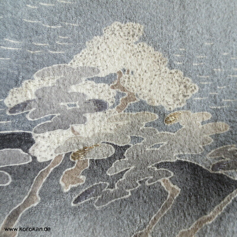 Irotomesode Seidendamast  Kimono Landschaft