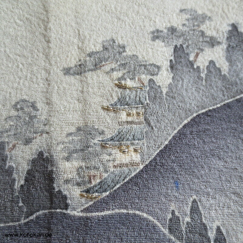 Irotomesode Seidendamast  Kimono Landschaft