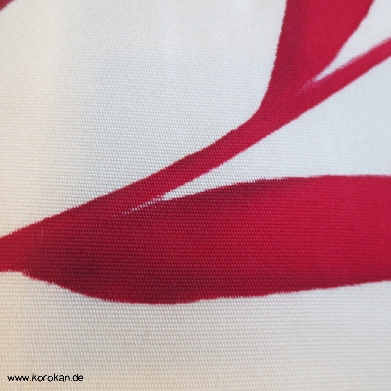 Nagoya Obi Kimono Gürtel Seidenrips bemalt mit rotem Bambus