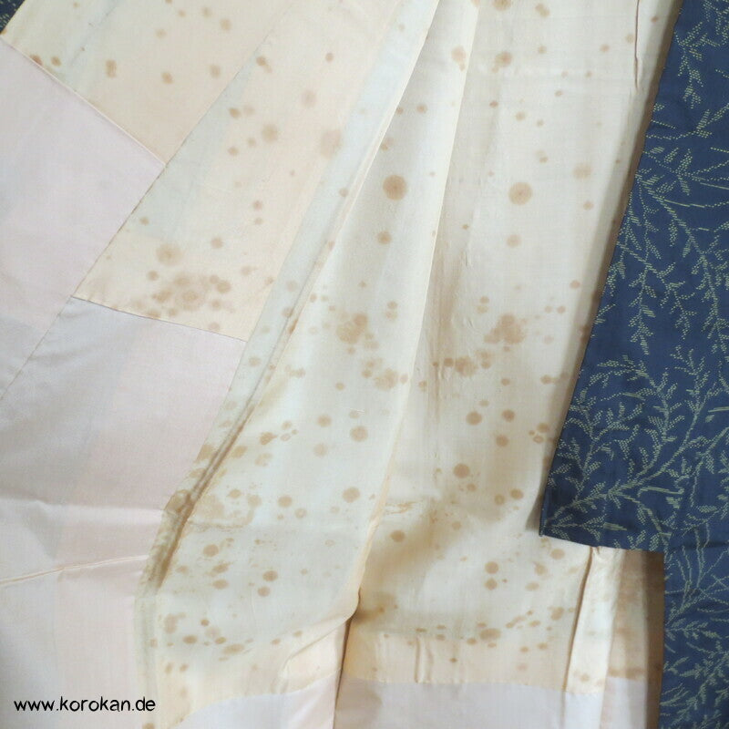 gelbe Zweige Kasuri Tsumugi Seiden Kimono