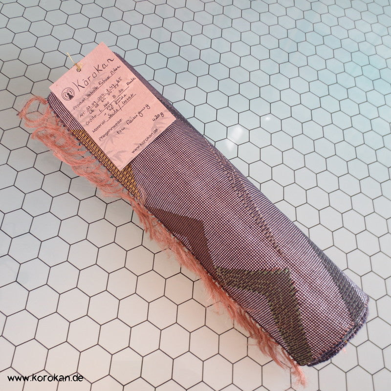 Bergketten Fukuro Obi, grobe handgewebte Seide mit Lurex