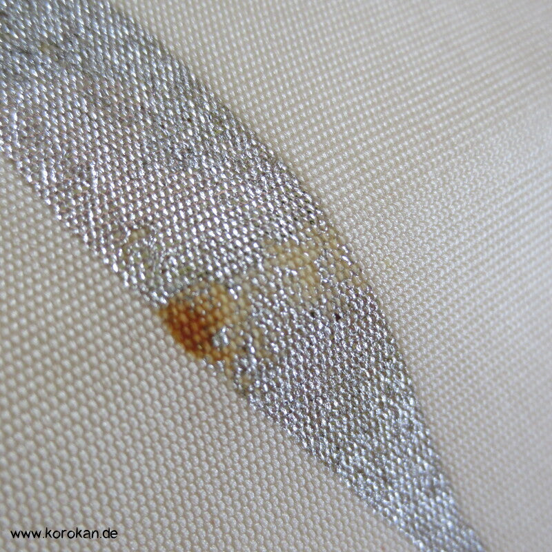 Nagoya Obi Kimono Gürtel Seidenrips bemalt mit rotem Bambus