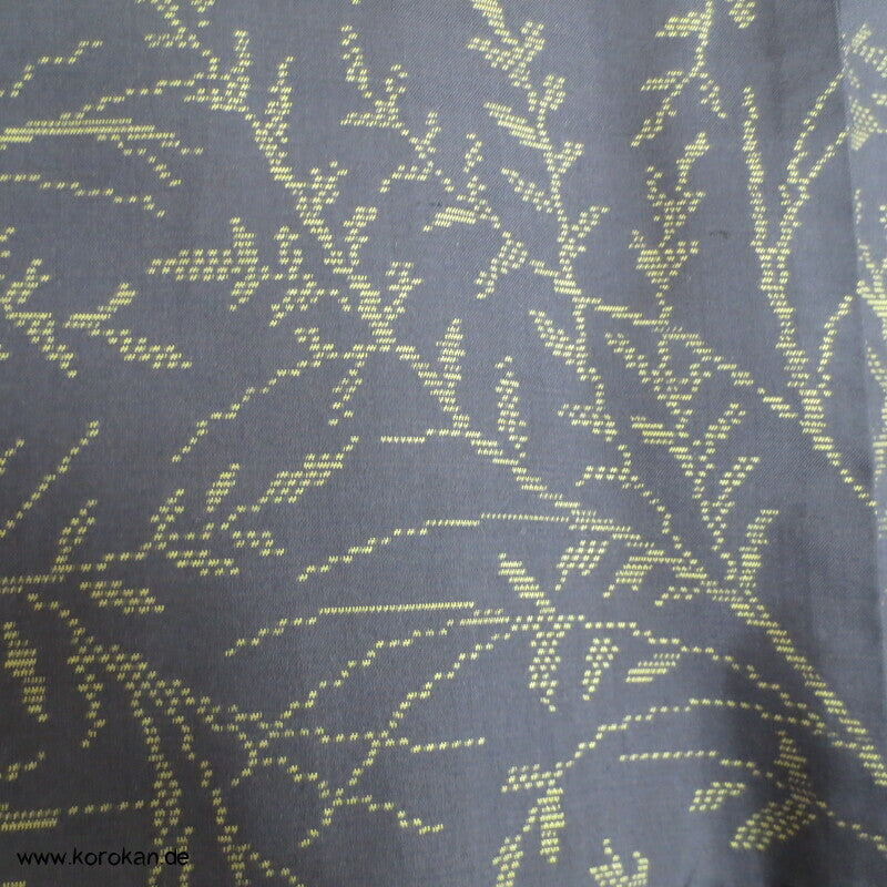 gelbe Zweige Kasuri Tsumugi Seiden Kimono