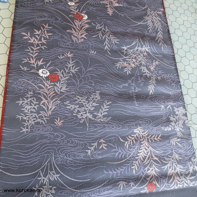 Panel Blüten und abstrakt - Chirimen Kimono Seide