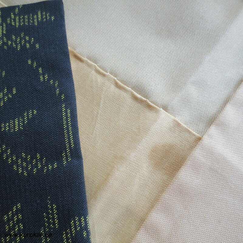 gelbe Zweige Kasuri Tsumugi Seiden Kimono