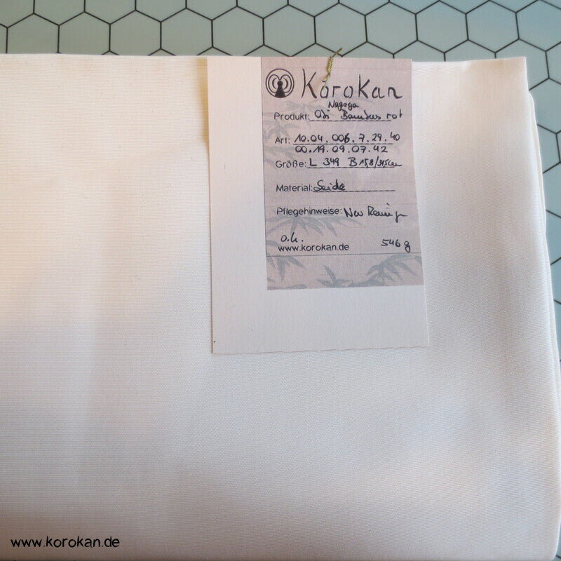 Nagoya Obi Kimono Gürtel Seidenrips bemalt mit rotem Bambus