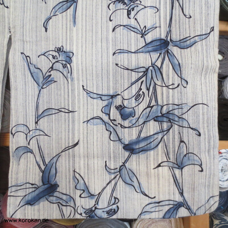 handgenähter japanischer Yukata Kimono, dicker Krepp Porzellanmuster