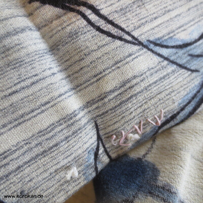 handgenähter japanischer Yukata Kimono, dicker Krepp Porzellanmuster