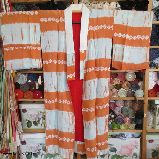 Näh Batikstreifen Juban Kimono - antik, rotes Futter