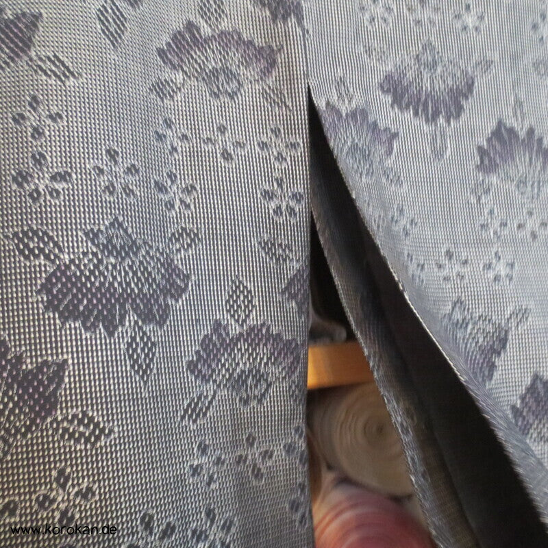 Wolljacquard Hitoe Kimono schwarz weiße Muster
