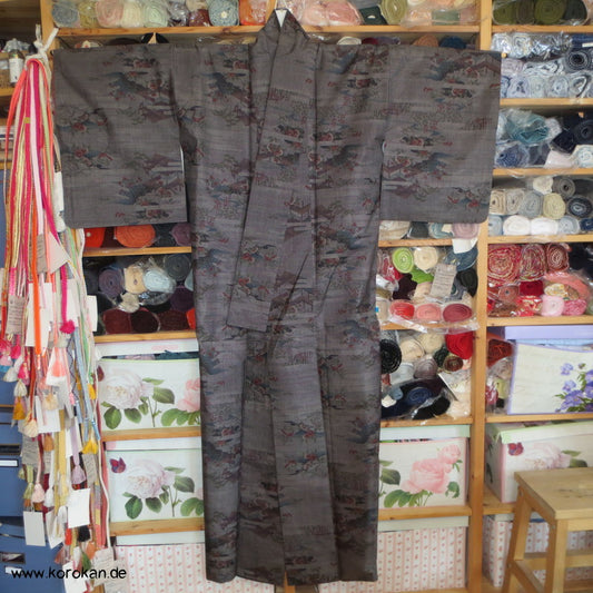 Garten Kasuri Tsumugi Seiden Kimono