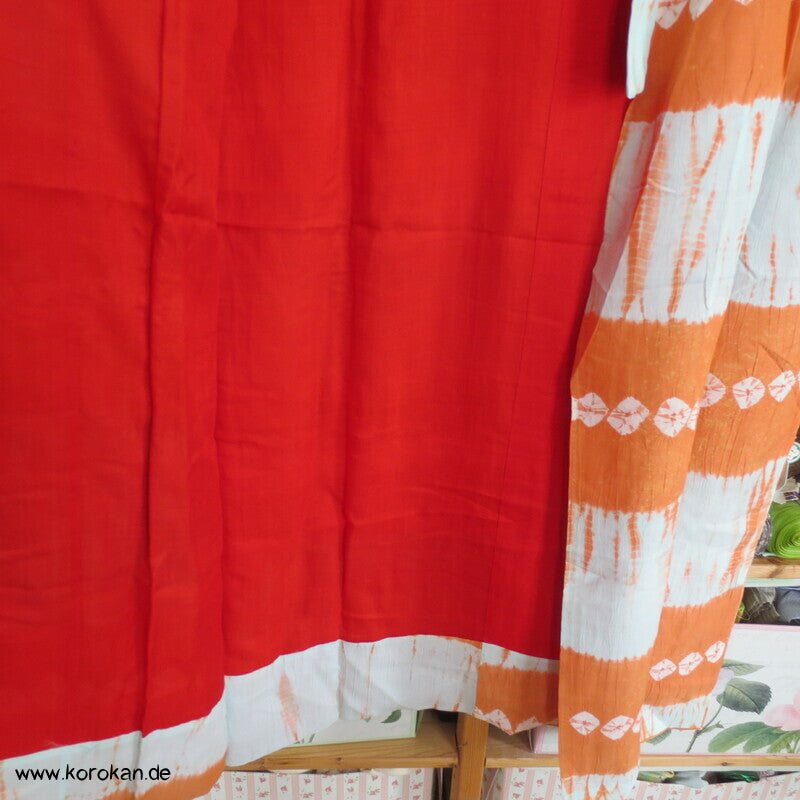 Näh Batikstreifen Juban Kimono - antik, rotes Futter