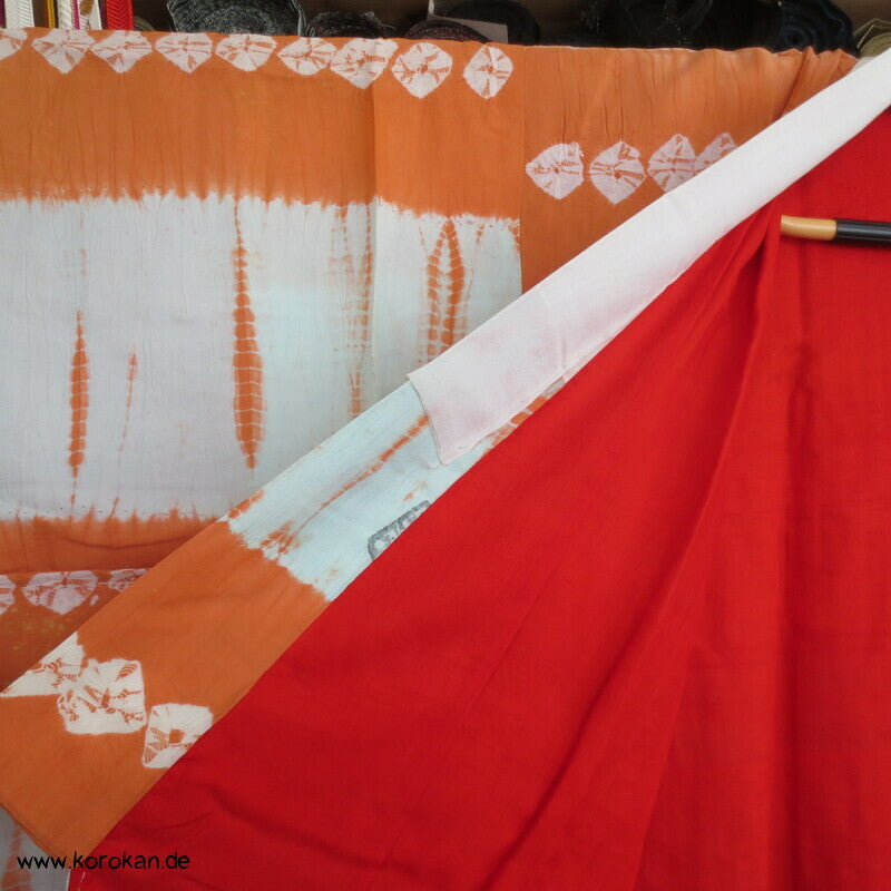 Näh Batikstreifen Juban Kimono - antik, rotes Futter