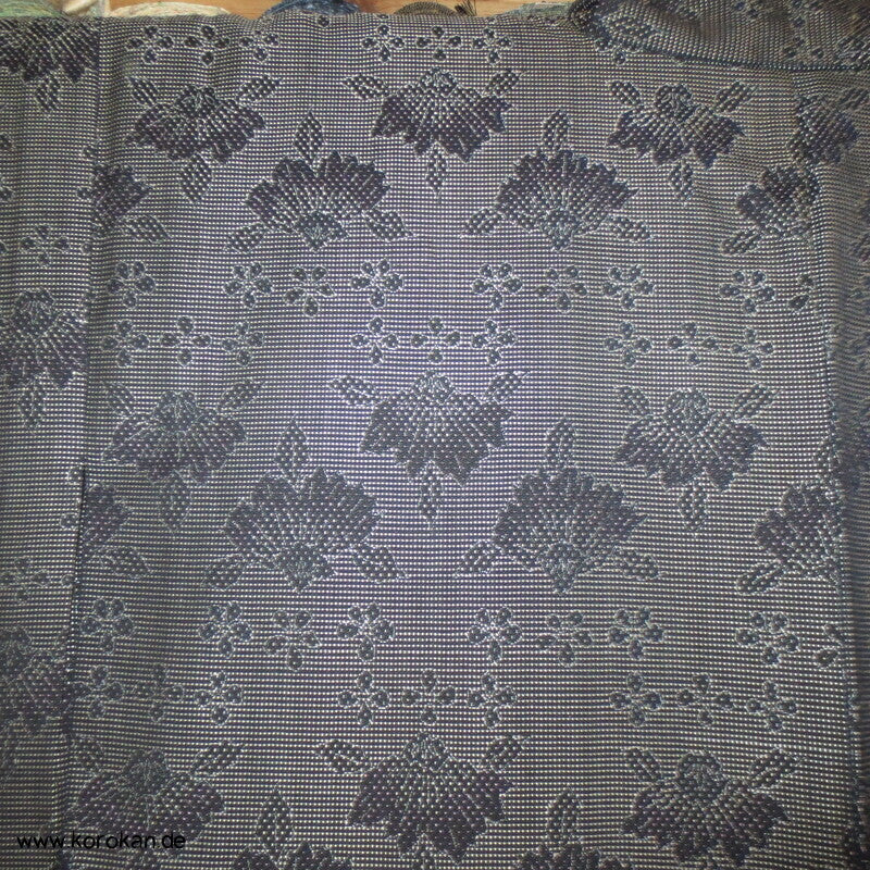 Wolljacquard Hitoe Kimono schwarz weiße Muster