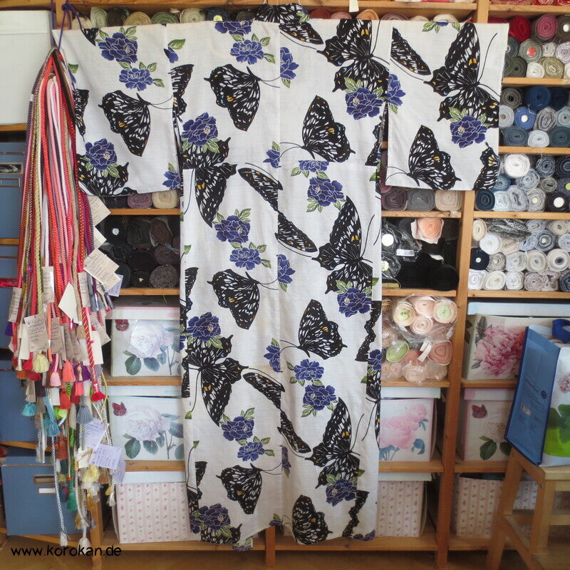Yukata Baumwoll Kimono Schmetterlinge