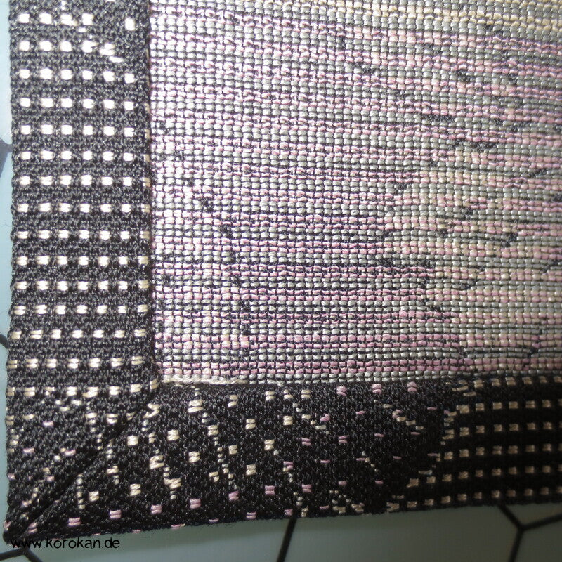 Wolljacquard Hitoe Kimono schwarz weiße Muster