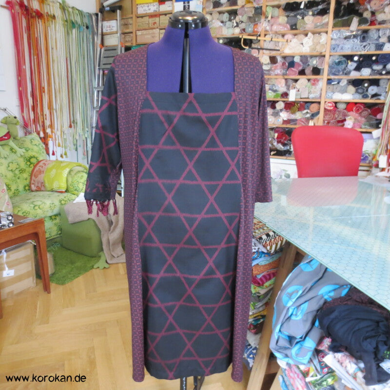 Prinzeßkleid Asanoha Kasuri Tsumugi Seide Kombination mit Jersey