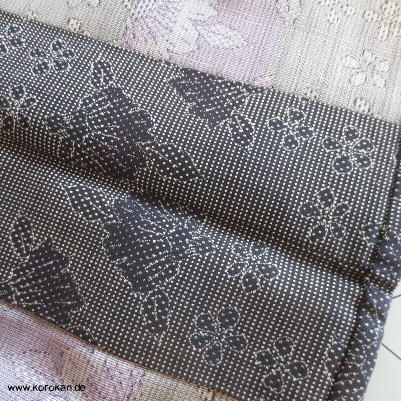 Wolljacquard Hitoe Kimono schwarz weiße Muster