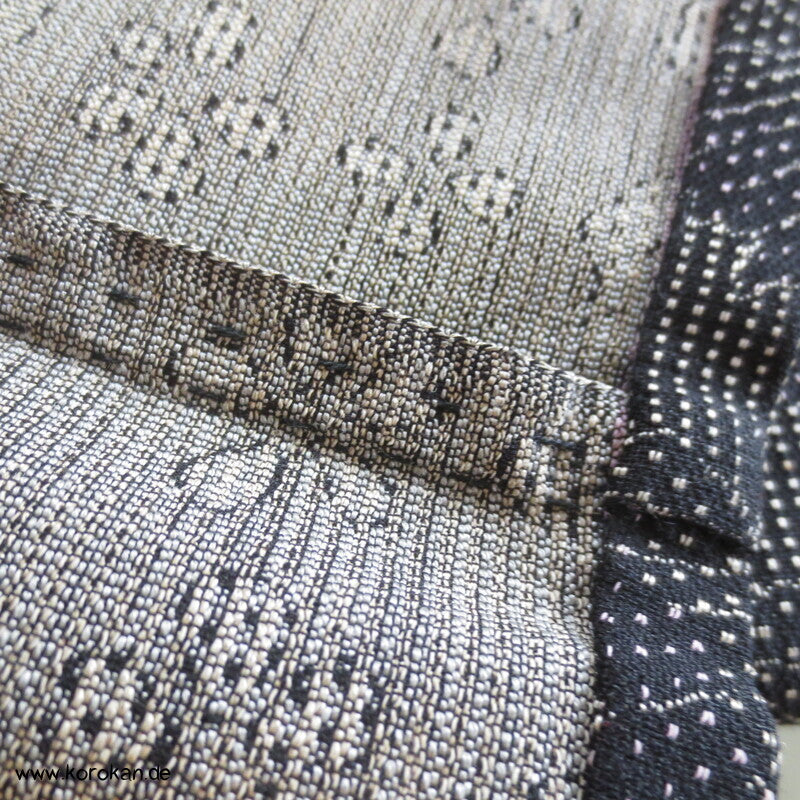 Wolljacquard Hitoe Kimono schwarz weiße Muster
