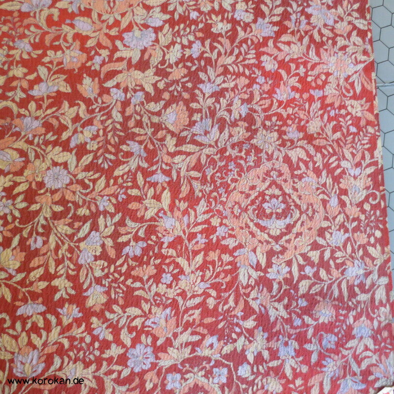 japanischer Bingata Seide / Wolle Kimono Krepp