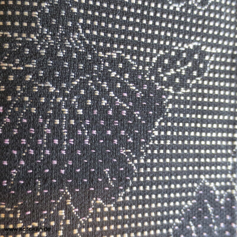 Wolljacquard Hitoe Kimono schwarz weiße Muster