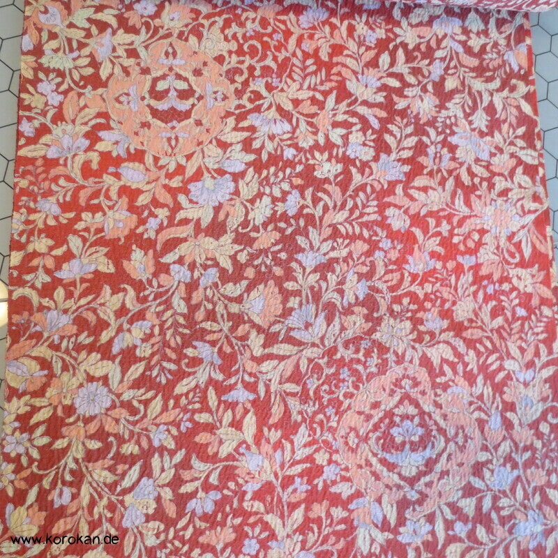 japanischer Bingata Seide / Wolle Kimono Krepp