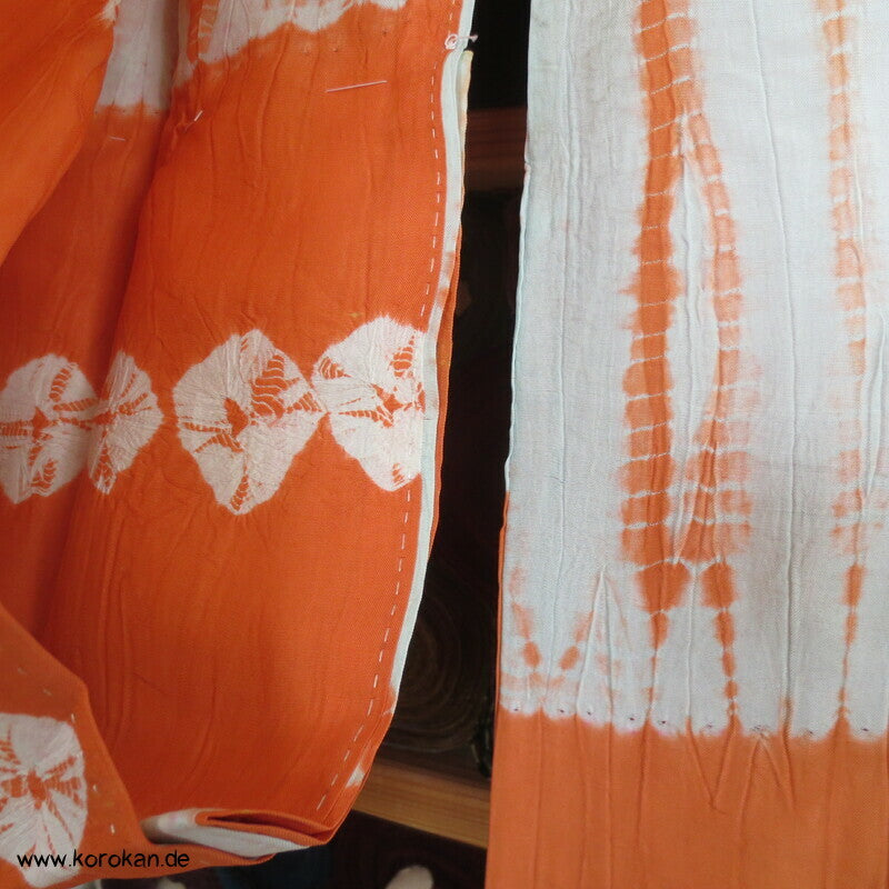 Näh Batikstreifen Juban Kimono - antik, rotes Futter