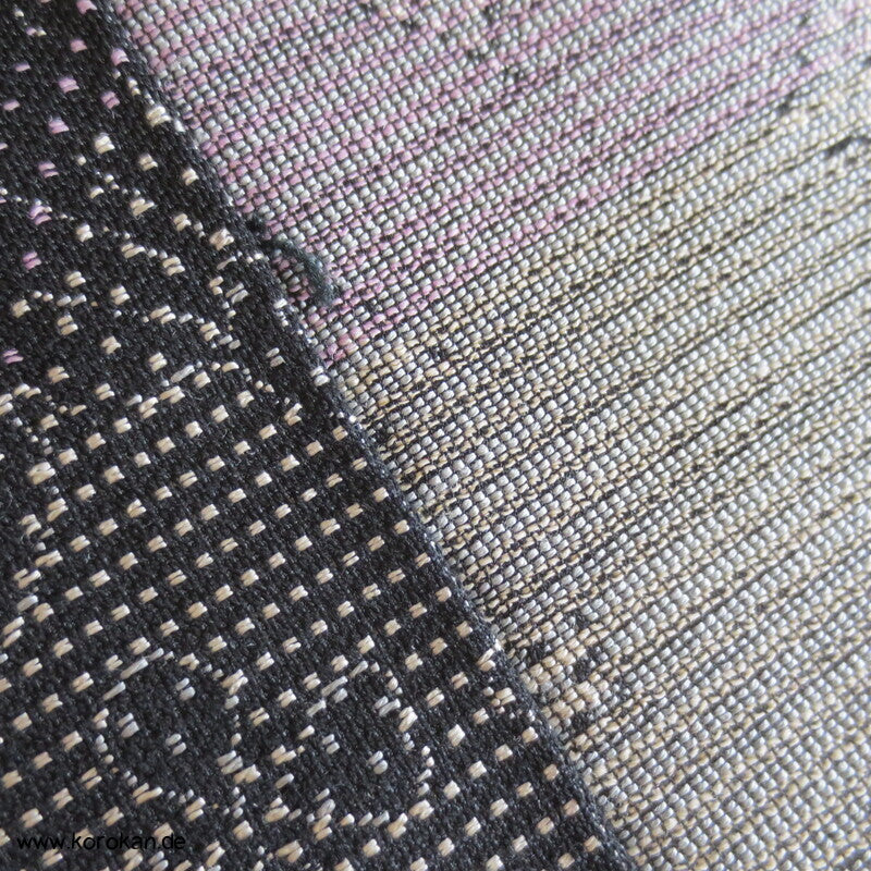 Wolljacquard Hitoe Kimono schwarz weiße Muster