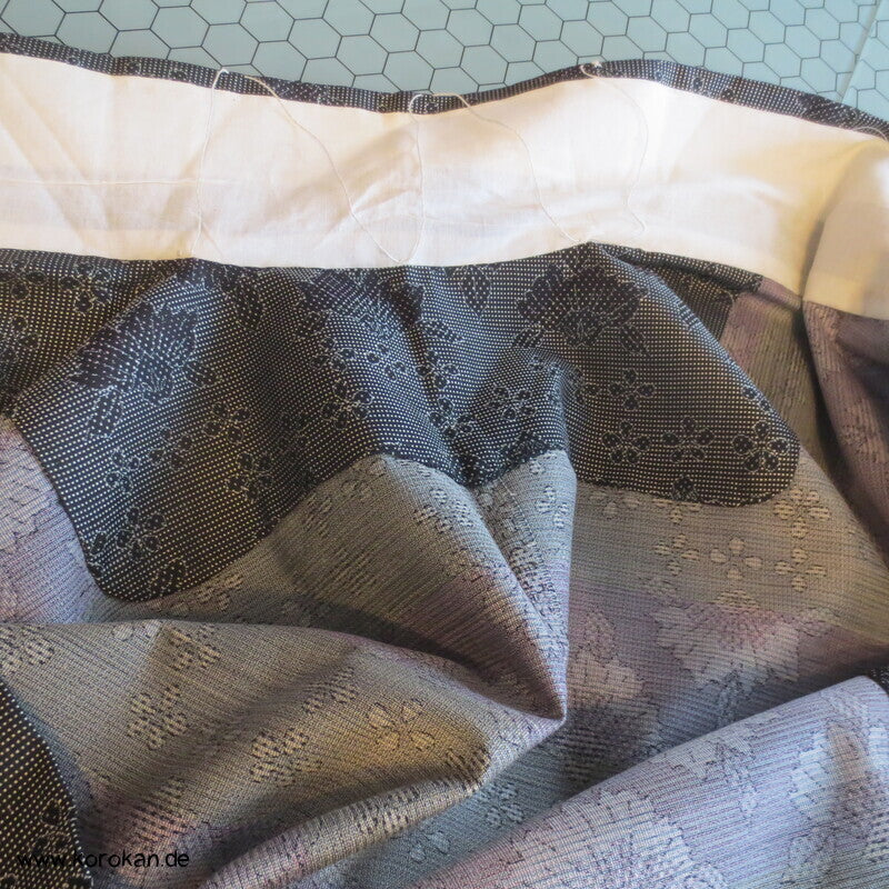 Wolljacquard Hitoe Kimono schwarz weiße Muster