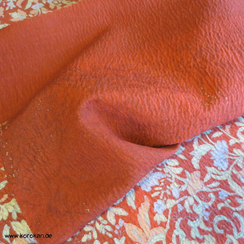 japanischer Bingata Seide / Wolle Kimono Krepp