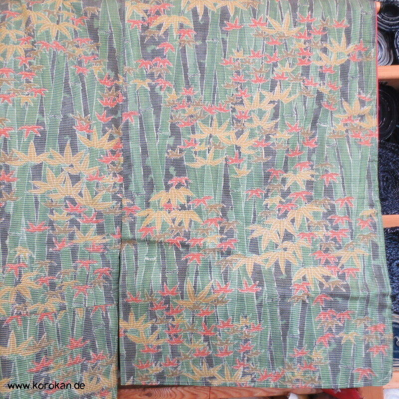 Bambuswald Kasuri Tsumugi Seiden Kimono