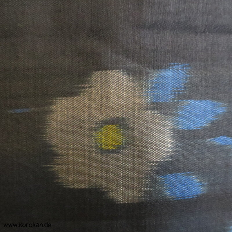 Japan Art Deco Kamelien auf schwarz Meisen Seiden Haori Kimono Jacke