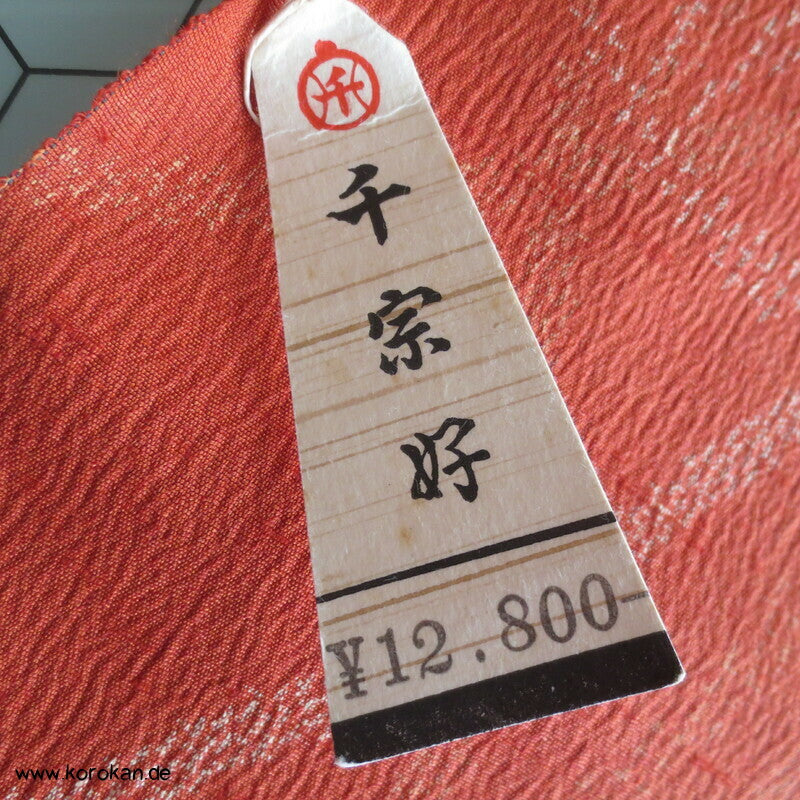 japanischer Gräser Kasuri Seide/ Wolle Kimono Krepp Stoff