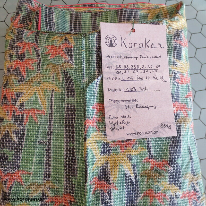 Bambuswald Kasuri Tsumugi Seiden Kimono