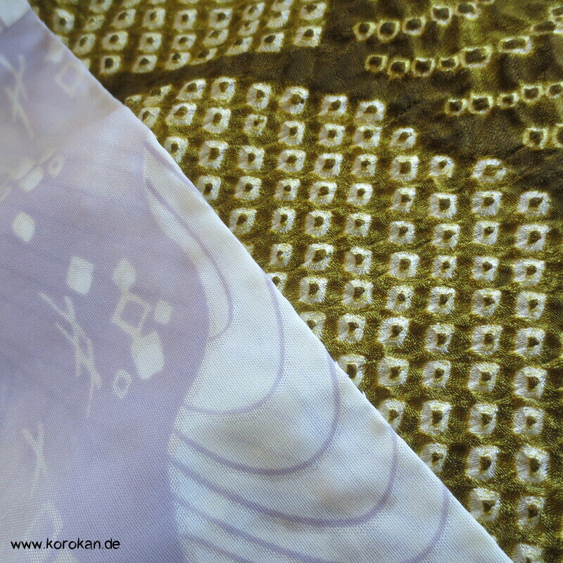 olivgrüner Egasumi Full Shibori Haori