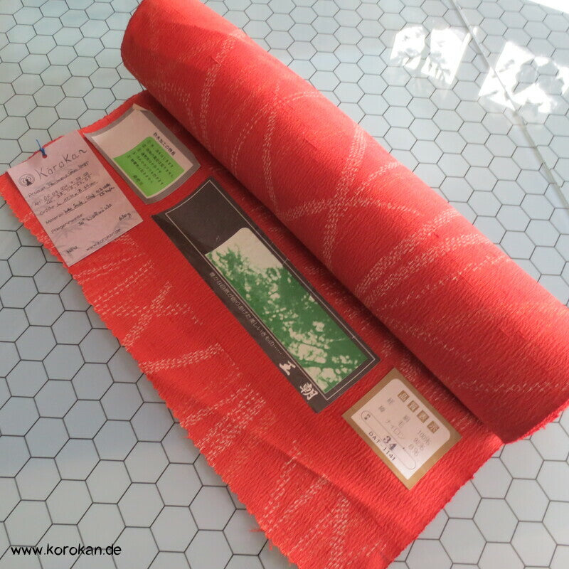 japanischer Gräser Kasuri Seide/ Wolle Kimono Krepp Stoff