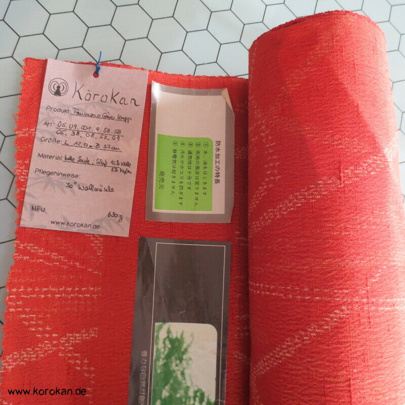 japanischer Gräser Kasuri Seide/ Wolle Kimono Krepp Stoff