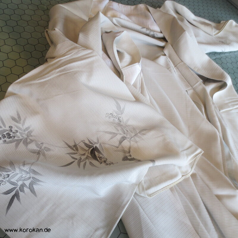 zarte Zweige Hitoe Tsukesage Kimono Rho Seide